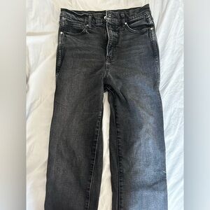 express black high waist straight leg jeans 4
